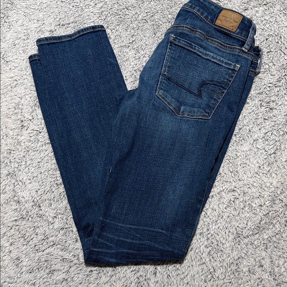 American Eagle Outfitters Dark Blue Straight Leg Jeans